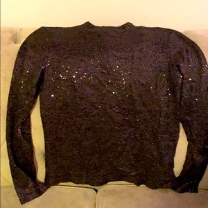Sequin mock neck top